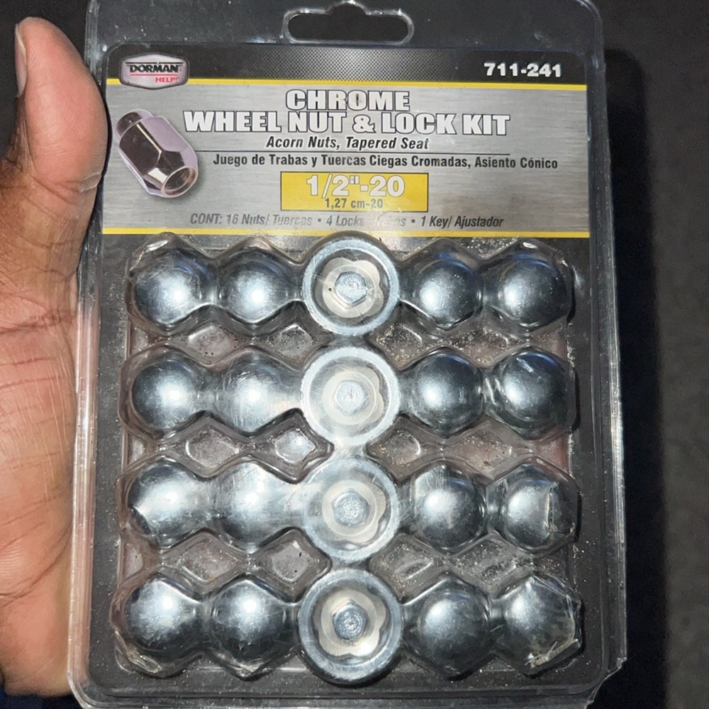 Chrome wheel Nut & Lock Kit 1/2”- 20 1,27cm-20